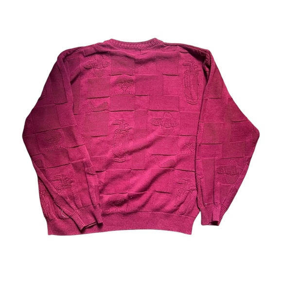 Vintage Cotton Golf Woven Knit Pullover Sweater XXL - Picture 4 of 5